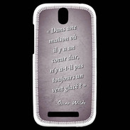 Coque HTC One SV Maison coeur Violet Citation Oscar Wilde