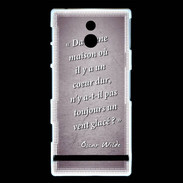 Coque Sony Xperia P Maison coeur Violet Citation Oscar Wilde