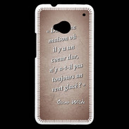 Coque HTC One Maison coeur Rouge Citation Oscar Wilde