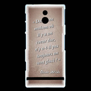 Coque Sony Xperia P Maison coeur Rouge Citation Oscar Wilde