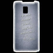 Coque LG P990 Résister Bleu Citation Oscar Wilde