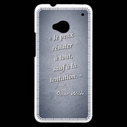 Coque HTC One Résister Bleu Citation Oscar Wilde