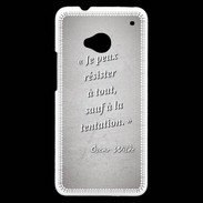 Coque HTC One Résister Gris Citation Oscar Wilde
