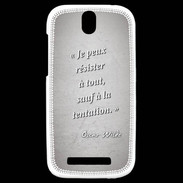 Coque HTC One SV Résister Gris Citation Oscar Wilde