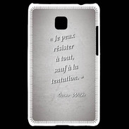Coque LG Optimus L3 II Résister Gris Citation Oscar Wilde
