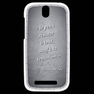 Coque HTC One SV Résister Noir Citation Oscar Wilde