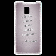 Coque LG P990 Résister Rose Citation Oscar Wilde