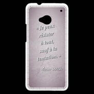 Coque HTC One Résister Rose Citation Oscar Wilde