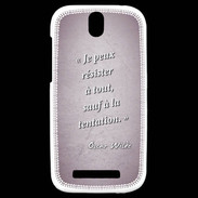 Coque HTC One SV Résister Rose Citation Oscar Wilde