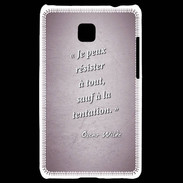 Coque LG Optimus L3 II Résister Rose Citation Oscar Wilde