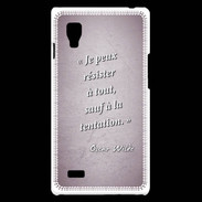 Coque LG Optimus L9 Résister Rose Citation Oscar Wilde