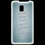 Coque LG P990 Résister Turquoise Citation Oscar Wilde