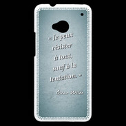 Coque HTC One Résister Turquoise Citation Oscar Wilde