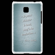 Coque LG Optimus L3 II Résister Turquoise Citation Oscar Wilde