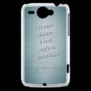 Coque HTC Wildfire G8 Résister Turquoise Citation Oscar Wilde