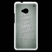 Coque HTC One Résister Vert Citation Oscar Wilde