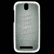 Coque HTC One SV Résister Vert Citation Oscar Wilde