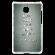 Coque LG Optimus L3 II Résister Vert Citation Oscar Wilde