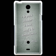 Coque Sony Xperia T Résister Vert Citation Oscar Wilde
