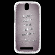 Coque HTC One SV Résister Violet Citation Oscar Wilde