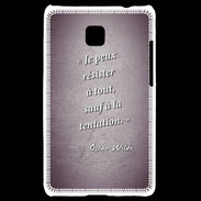 Coque LG Optimus L3 II Résister Violet Citation Oscar Wilde