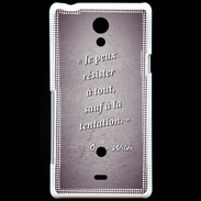 Coque Sony Xperia T Résister Violet Citation Oscar Wilde