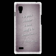 Coque LG Optimus L9 Résister Violet Citation Oscar Wilde