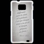 Coque Samsung Galaxy S2 Saint pêcheur Gris Citation Oscar Wilde