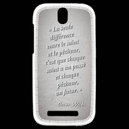 Coque HTC One SV Saint pêcheur Gris Citation Oscar Wilde