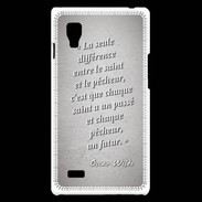 Coque LG Optimus L9 Saint pêcheur Gris Citation Oscar Wilde