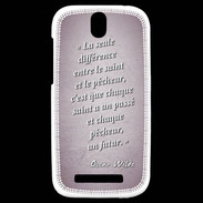 Coque HTC One SV Saint pêcheur Rose Citation Oscar Wilde