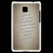 Coque LG Optimus L3 II Saint pêcheur Sepia Citation Oscar Wilde