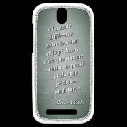 Coque HTC One SV Saint pêcheur Vert Citation Oscar Wilde