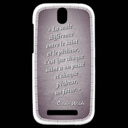 Coque HTC One SV Saint pêcheur Violet Citation Oscar Wilde