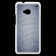 Coque HTC One Vie art Bleu Citation Oscar Wilde