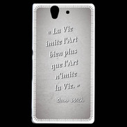 Coque Sony Xperia Z Vie art Gris Citation Oscar Wilde