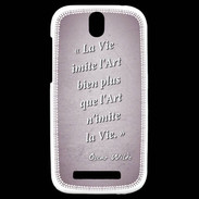 Coque HTC One SV Vie art Rose Citation Oscar Wilde