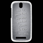 Coque HTC One SV Vie art Noir Citation Oscar Wilde