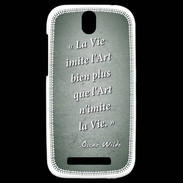 Coque HTC One SV Vie art Vert Citation Oscar Wilde