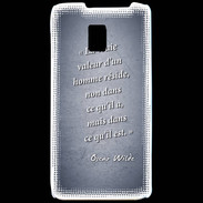 Coque LG P990 Vraie valeur Bleu Citation Oscar Wilde