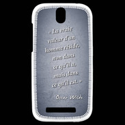 Coque HTC One SV Vraie valeur Bleu Citation Oscar Wilde