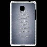 Coque LG Optimus L3 II Vraie valeur Bleu Citation Oscar Wilde