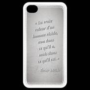 Coque iPhone 4 / iPhone 4S Vrai valeur Gris Citation Oscar Wilde