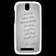 Coque HTC One SV Vrai valeur Gris Citation Oscar Wilde