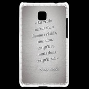 Coque LG Optimus L3 II Vrai valeur Gris Citation Oscar Wilde
