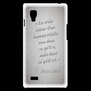 Coque LG Optimus L9 Vrai valeur Gris Citation Oscar Wilde