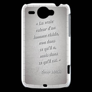 Coque HTC Wildfire G8 Vrai valeur Gris Citation Oscar Wilde
