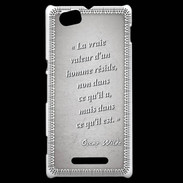 Coque Sony Xperia M Vrai valeur Gris Citation Oscar Wilde