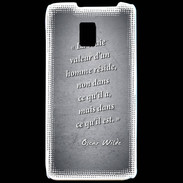 Coque LG P990 Vraie valeur Noir Citation Oscar Wilde