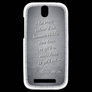 Coque HTC One SV Vraie valeur Noir Citation Oscar Wilde